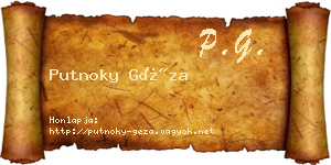 Putnoky Géza névjegykártya